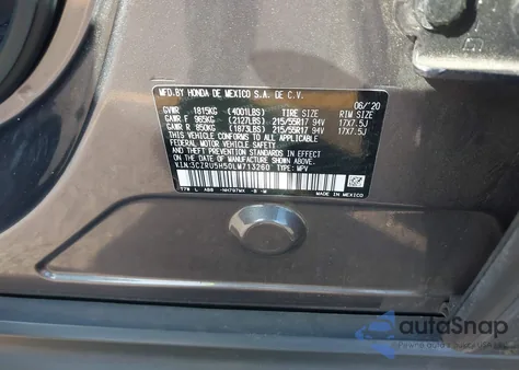 2020 Honda Hr-V 2Wd Ex z USA, uszkodzony, nr VIN 3CZRU5H50LM713260